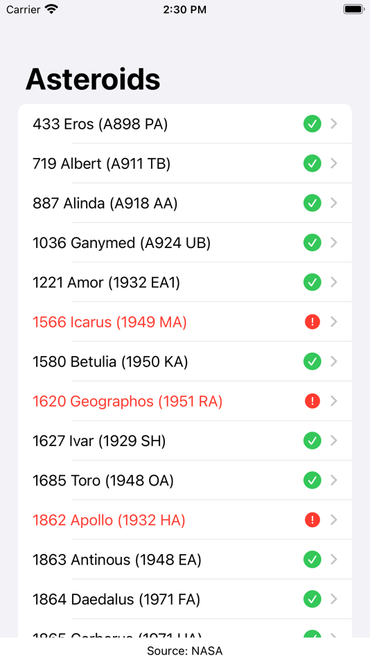 #2. Asteroid Monitor (iOS) 由: Jose Leal