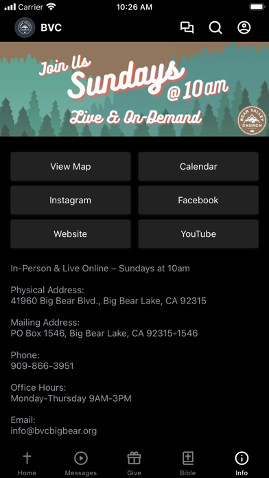 Bear Valley Church Screenshot