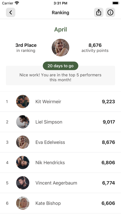 MCC Fitness Screenshot