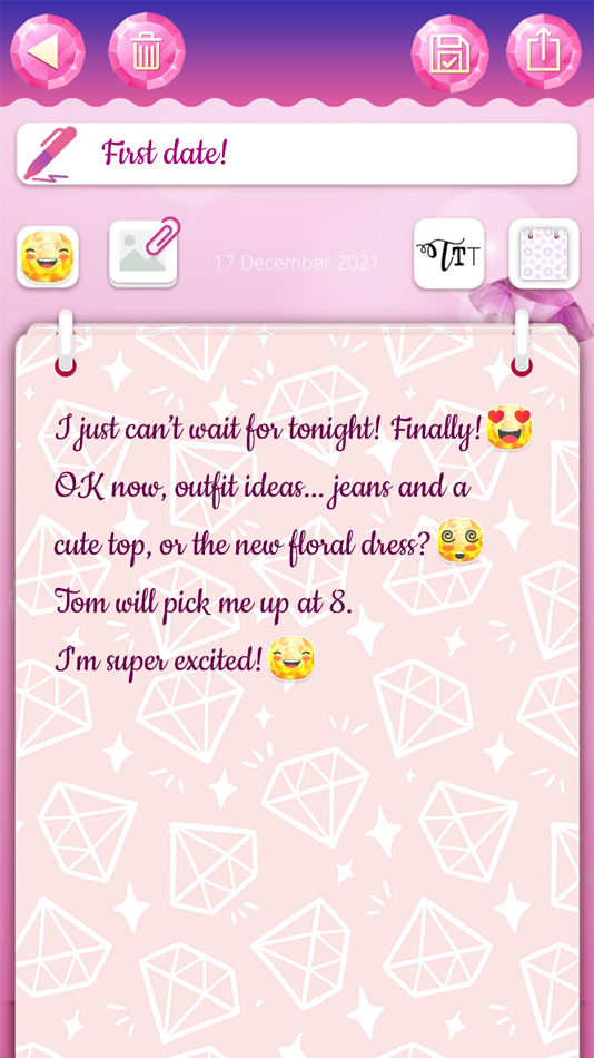 #4. Diamond Diary Notes With Lock (iOS) 由: Milica Petrovic