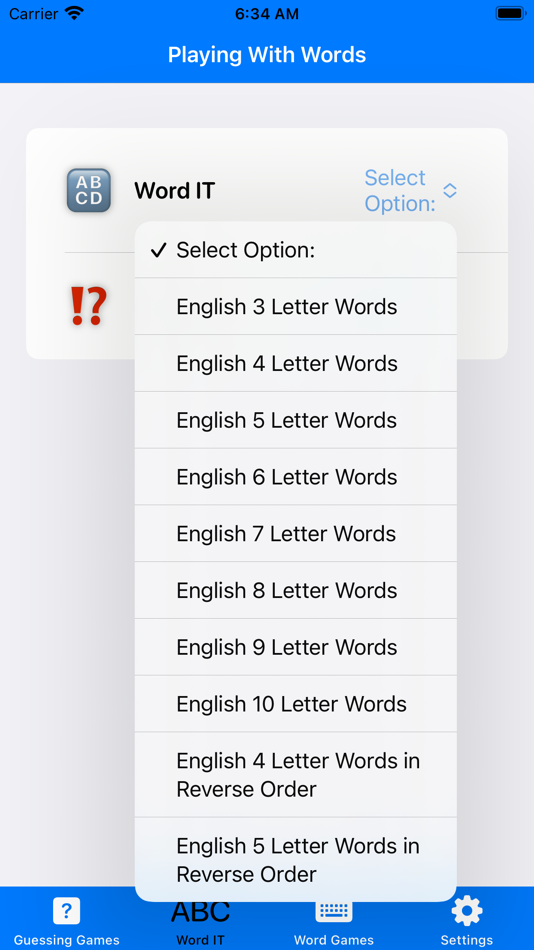 #7. Playing With Words (iOS) By: David Costa
