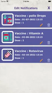 vaccine notification reminders iphone screenshot 2