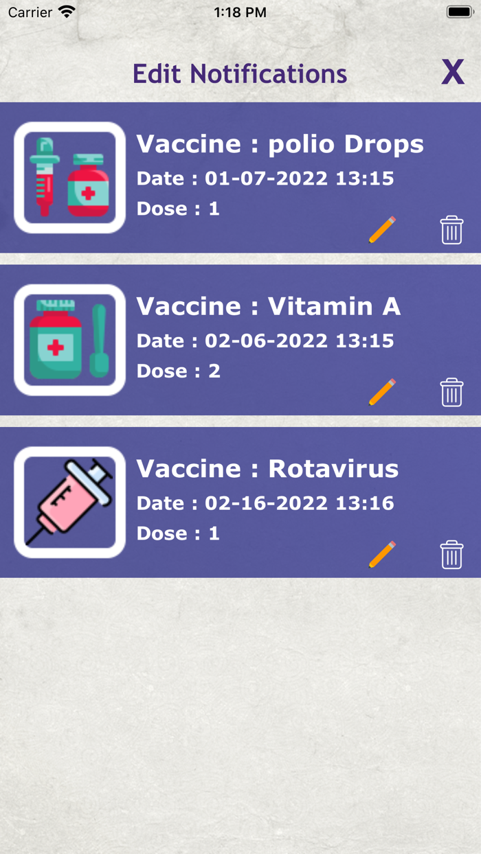 Vaccine Notification Reminders