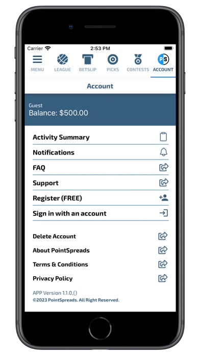 Point Spreads Screenshot