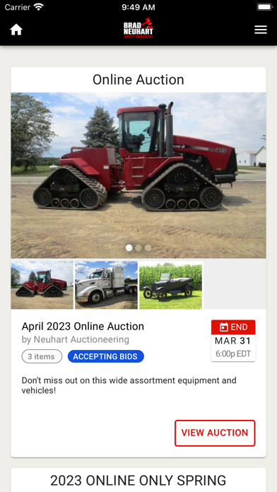 Neuhart Auctioneering Screenshot