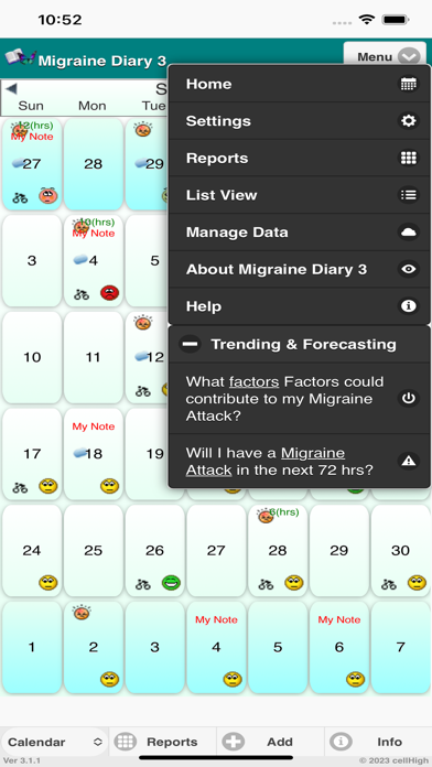 Migraine Diary 3 Screenshot