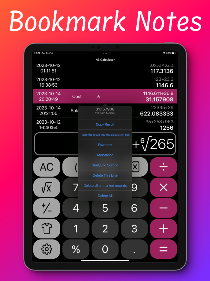 NS Calculator HD With History
