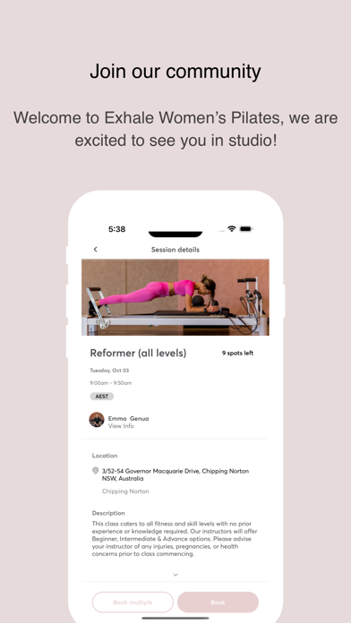 Exhale Womens Pilates Screenshot