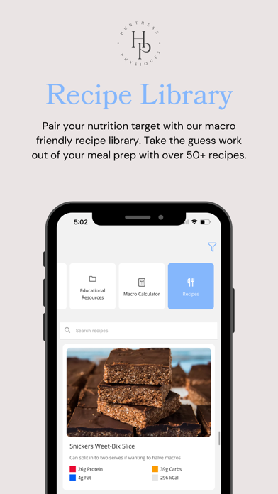 HUNTRESS PHYSIQUES APP Screenshot