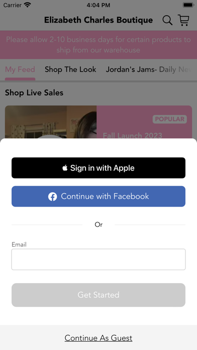 Elizabeth Charles Boutique Screenshot