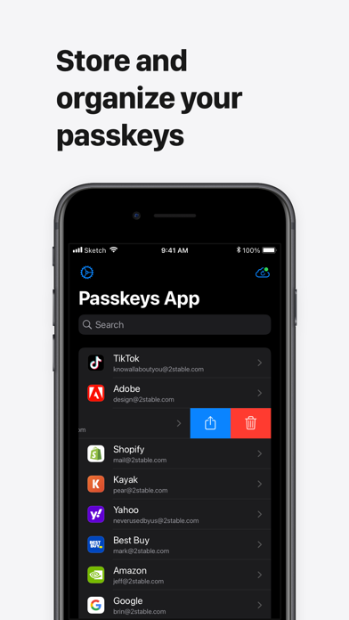Passkeys App Screenshot