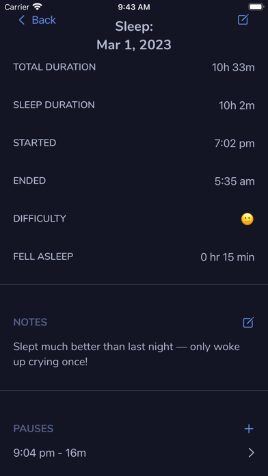 CORI Sleep Screenshot