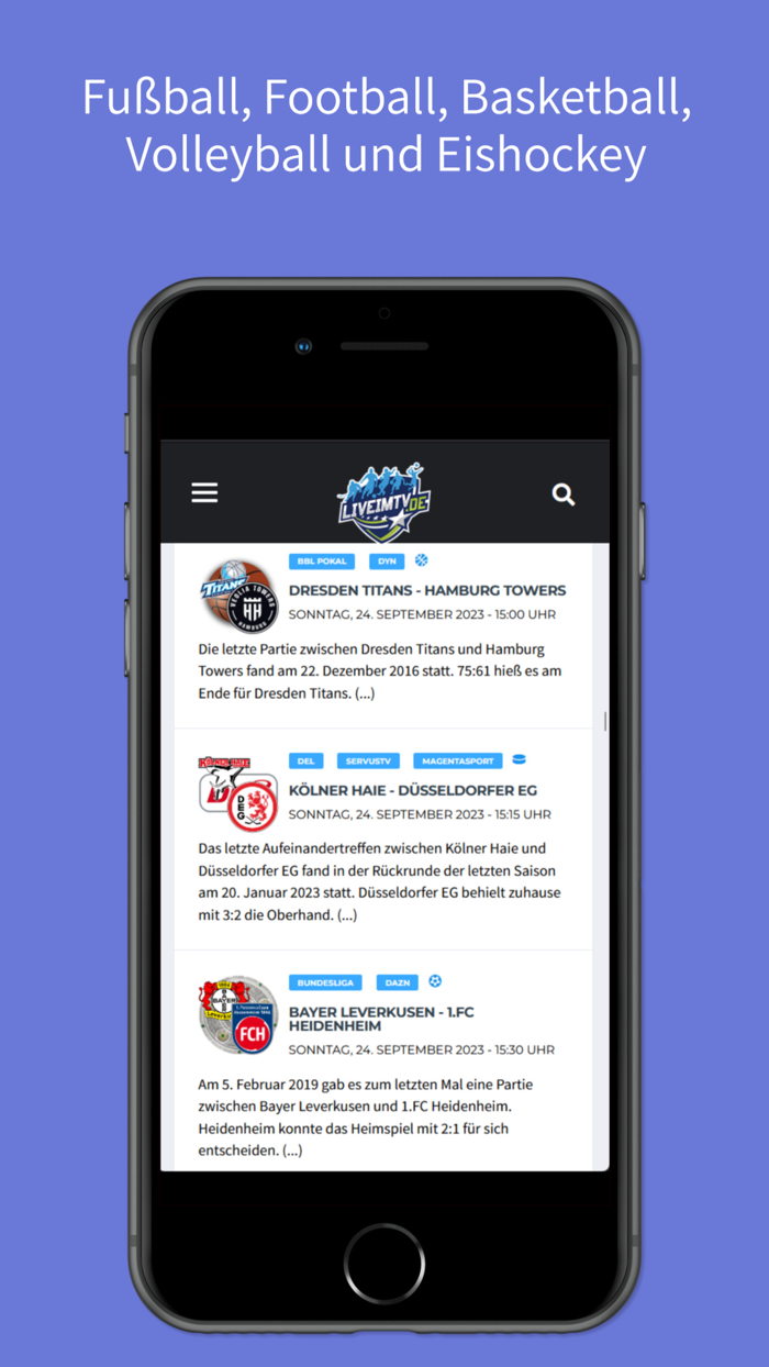 Live im TV - Sport Live