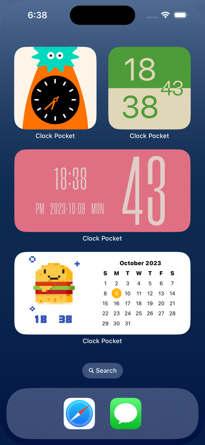 Clock Pocketstandby widget