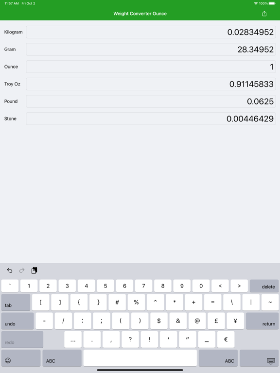 Screenshot #4 pour Weight Converter Ounce