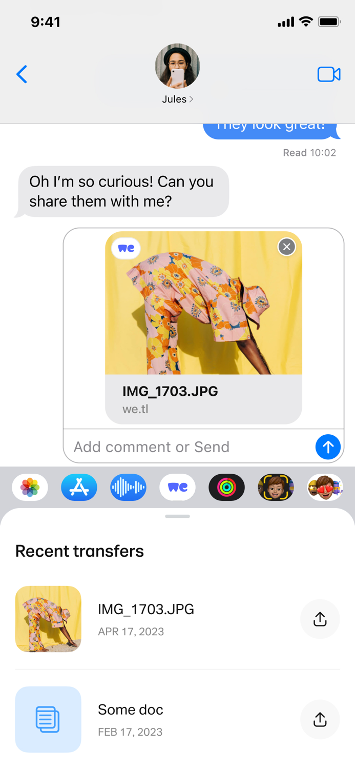 WeTransfer Transfer Files