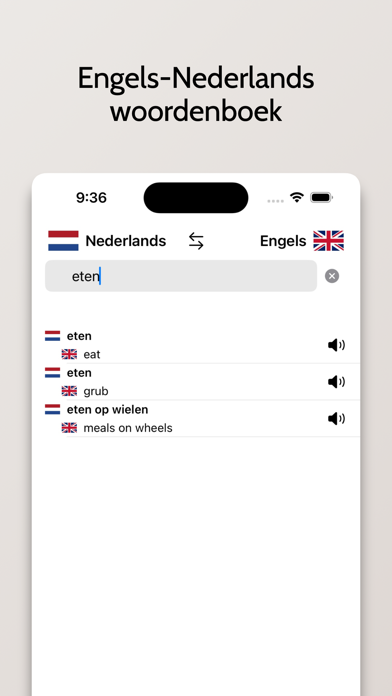 Engels-Nederlands woordenboek iPhone screenshot 1 - Reference app