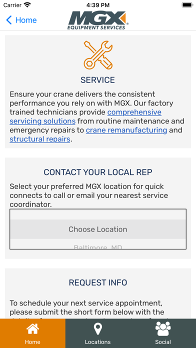 MGX Equipment Services Screenshot