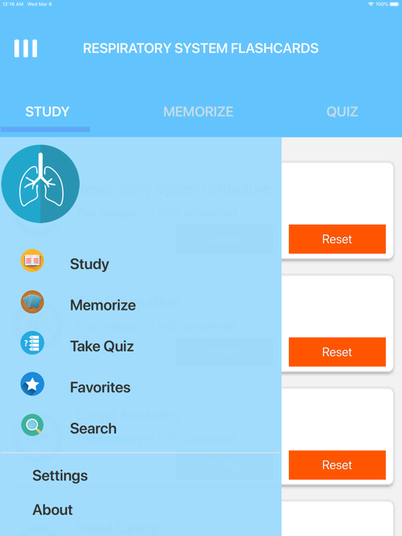 Screenshot #4 pour Respiratory System Study Cards