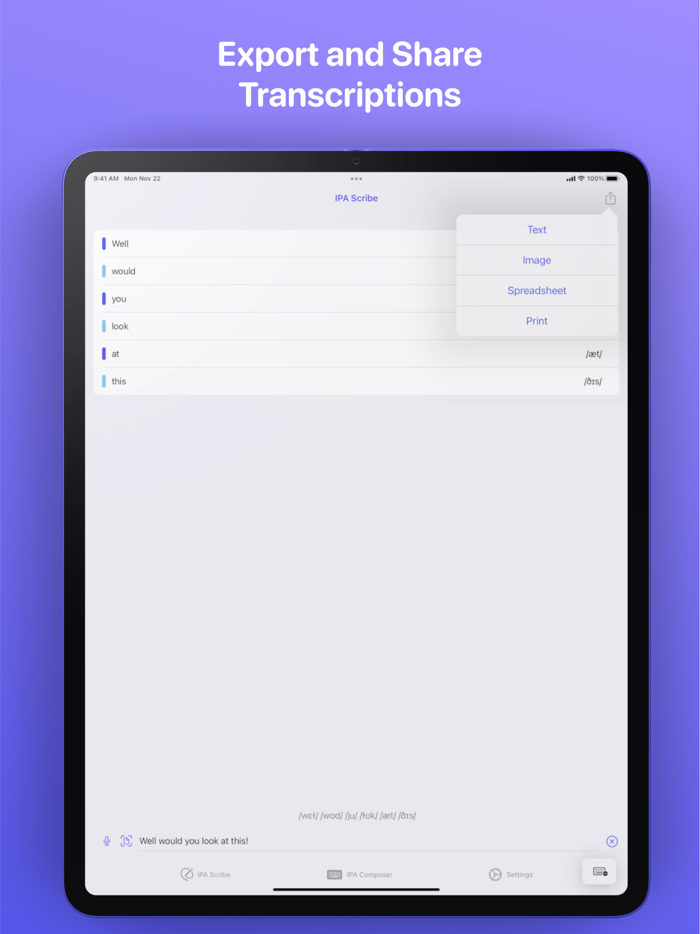 IPA Scribe IPA Transcriptions