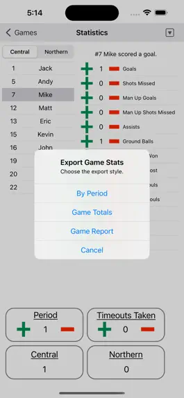 Game screenshot Lacrosse Statistics apk