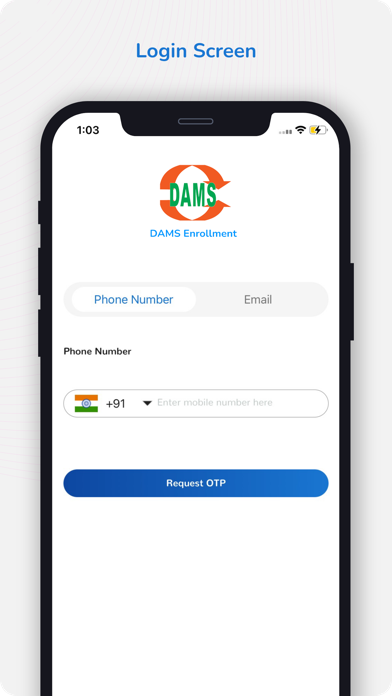 Dams Enrollment Screenshot