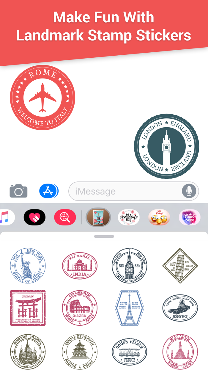 Famous Landmark Stamp Stickers