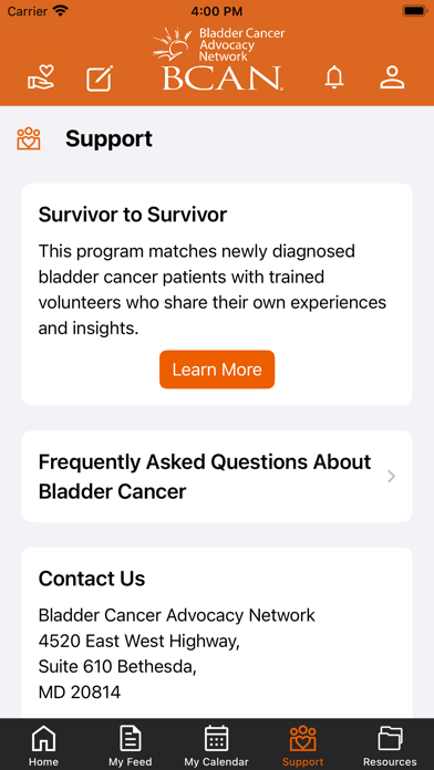 BCAN Bladder Cancer App Screenshot