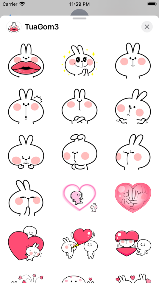 #6. TuaGom Cute Rabbit Pack#3 (iOS) By: Mujahid Zafar