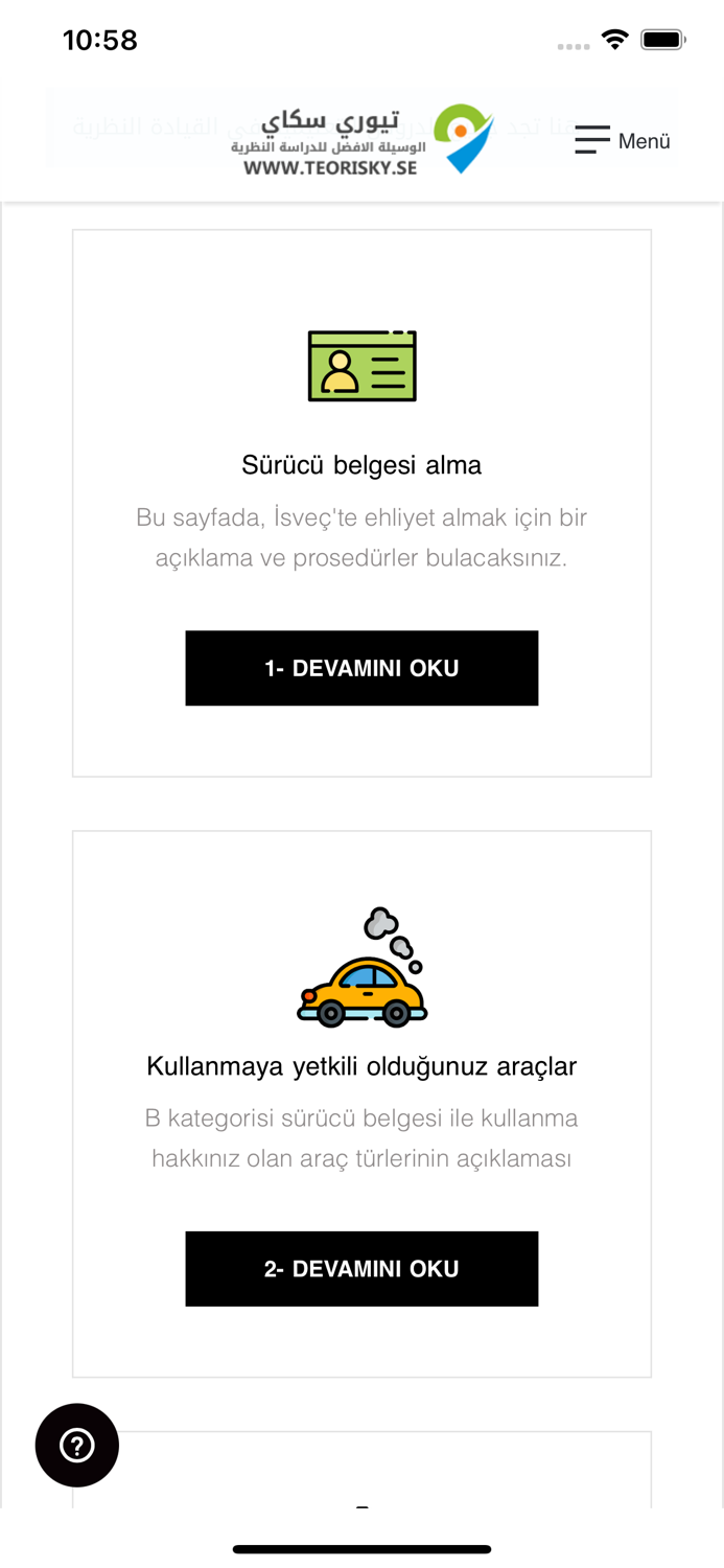 Teori B körkort - Turkiska