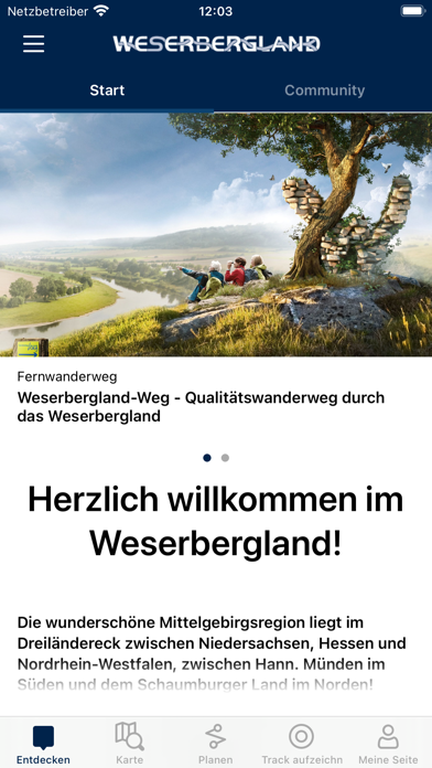 Weserbergland – Urlaubsplaner Screenshot
