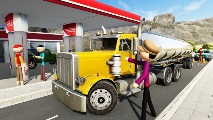 Stickman Oil Tanker Transport