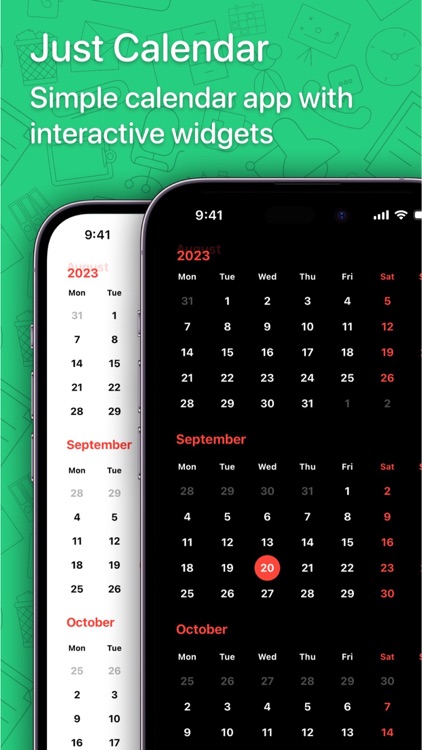 Calendar. Simple Calendars