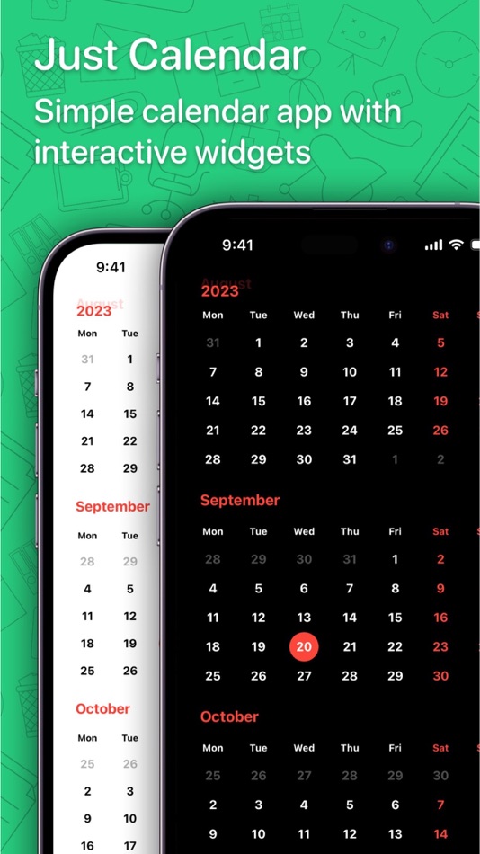 #1. Calendar. Simple Calendars (macOS) 由: Vitaly Kuz'menko