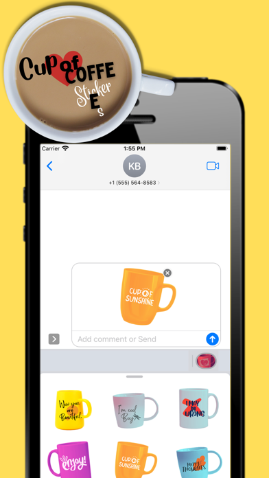 Cup of coffee stickers Screenshot