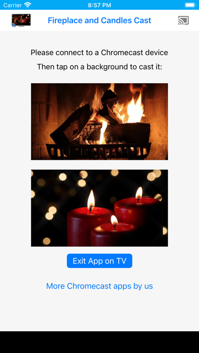 Fireplace and Candles on TV Screenshot