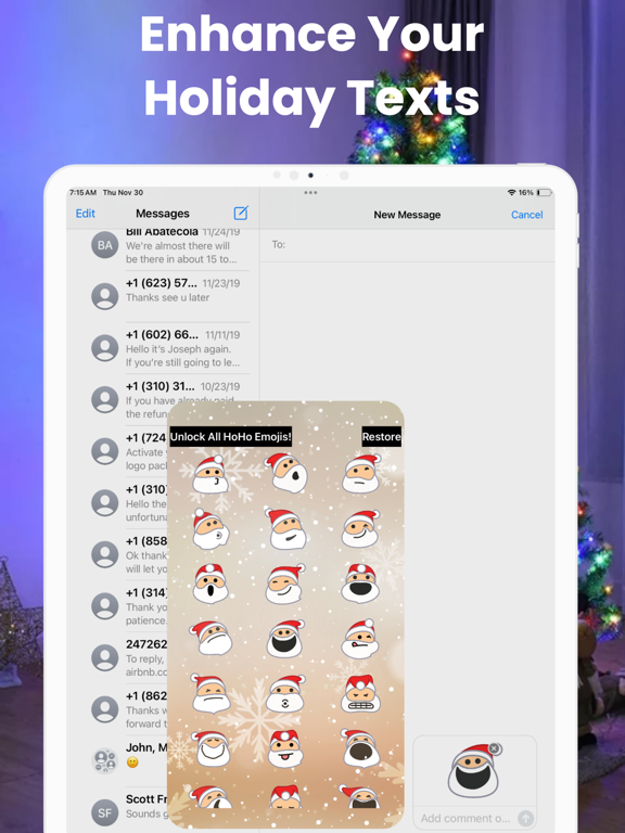 Screenshot #5 pour HoHo Emojis - Santa Claus