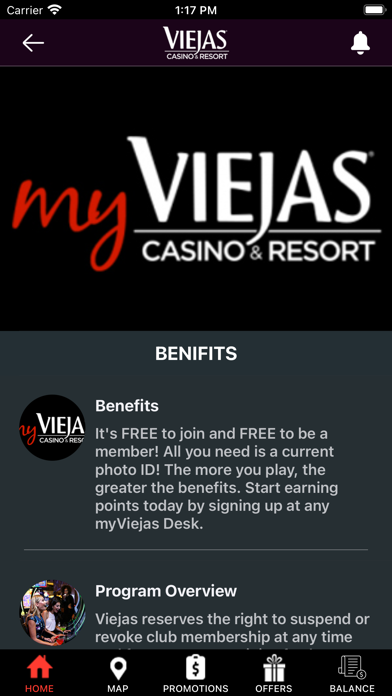 myViejas Rewards Screenshot