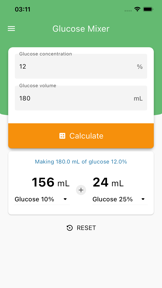 Dextrose Calc - GIR Calculator screenshot