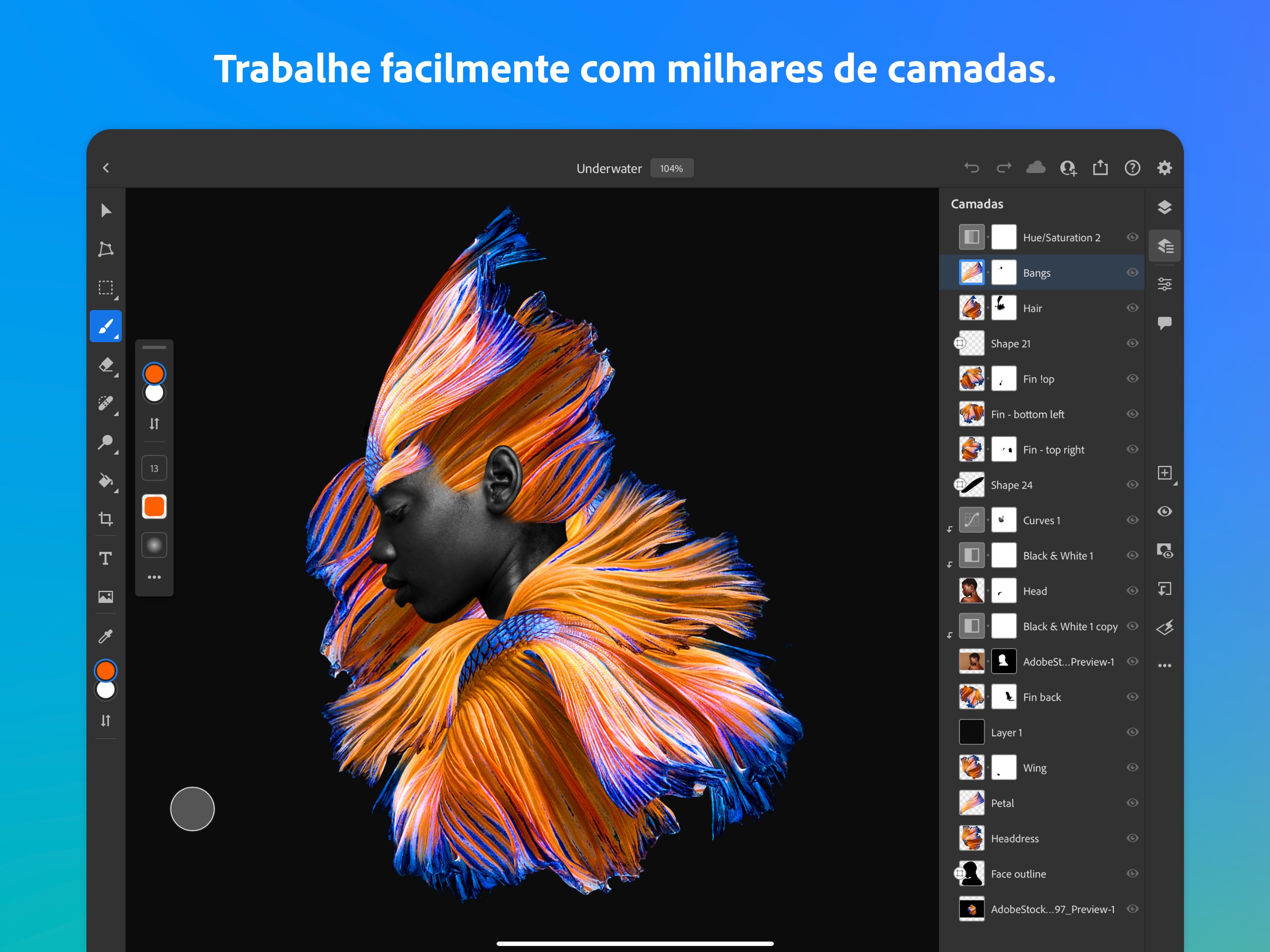 Screenshot do app Adobe Photoshop