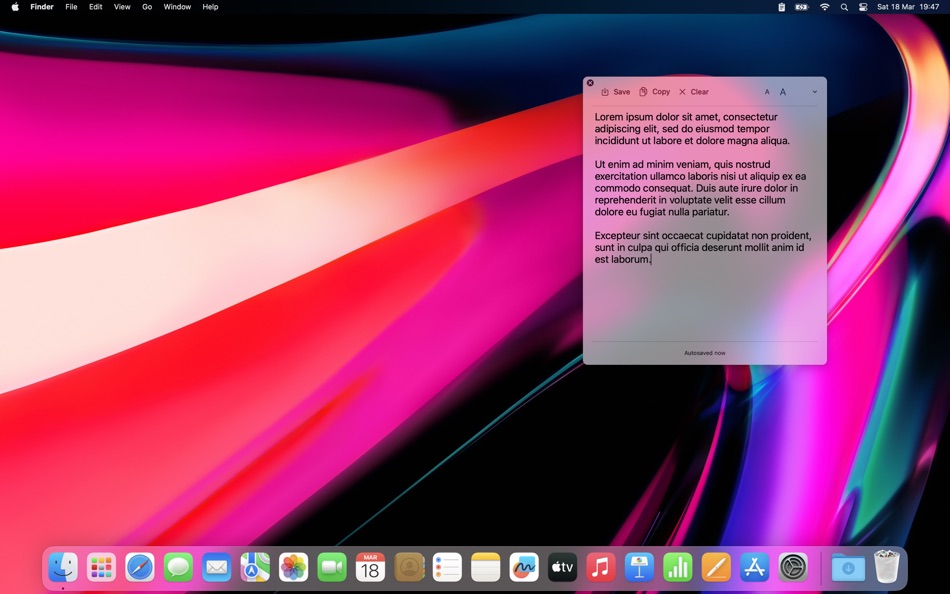 #2. MenuBarPad (macOS) Podle: Juan Andres Verdaguer