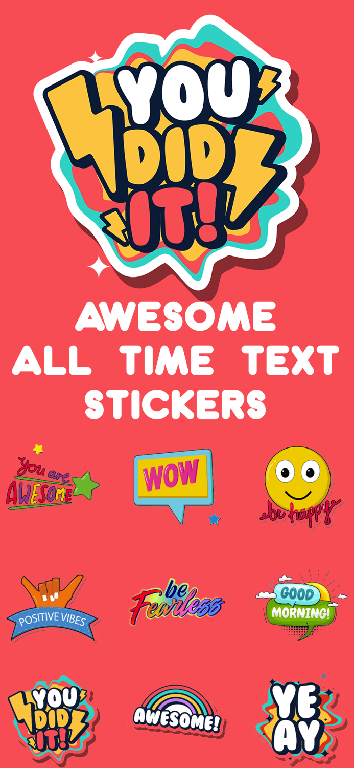 Awesome All Time Text Stickers
