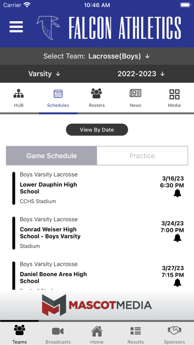 Cedar Crest Falcons Athletics Screenshot