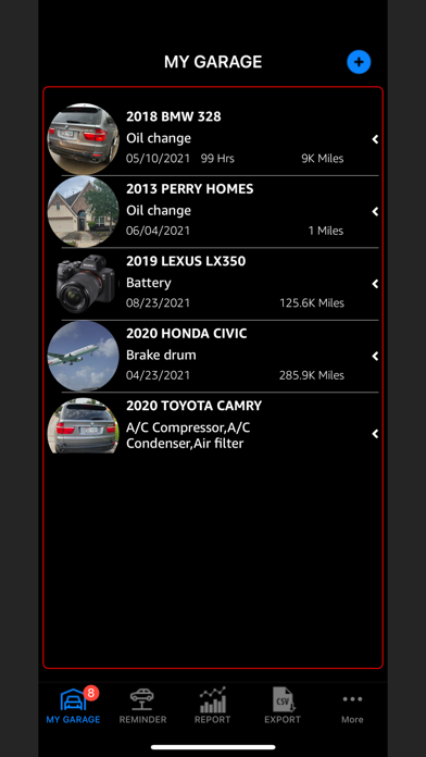 Vehicle Maintenance Tracker Screenshot