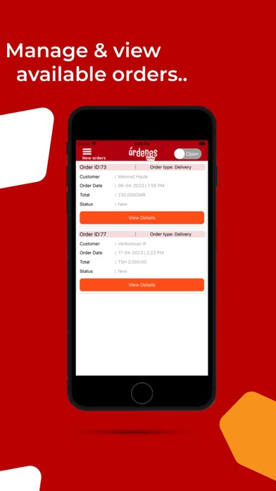 Ordenes: Partner App Screenshot