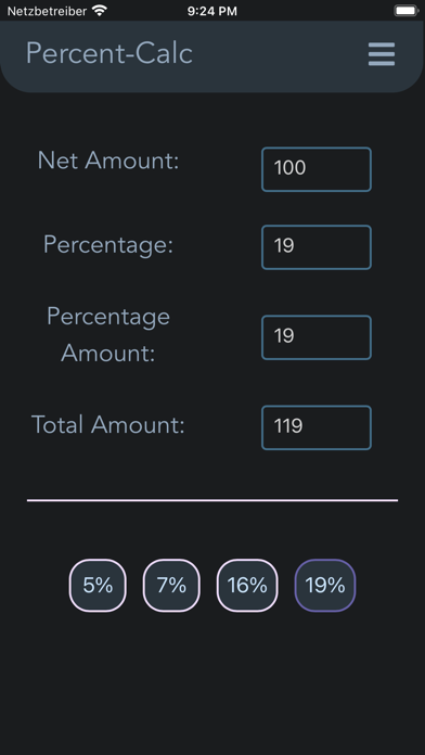 Screenshot #1 pour Pro Percent Calculator