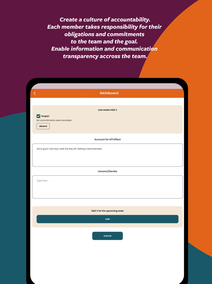BASH - Goals Teamwork and Trust
