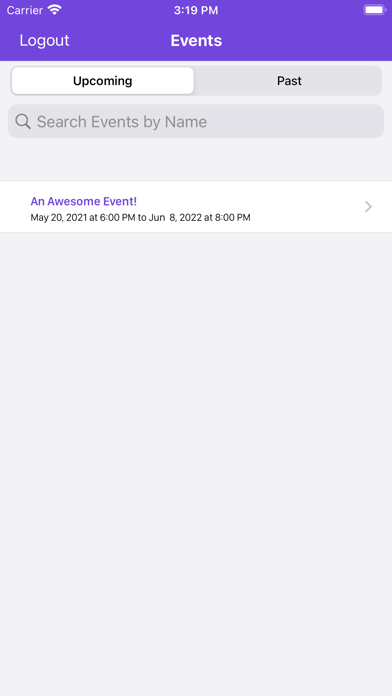 Eventnoire Organizer Screenshot