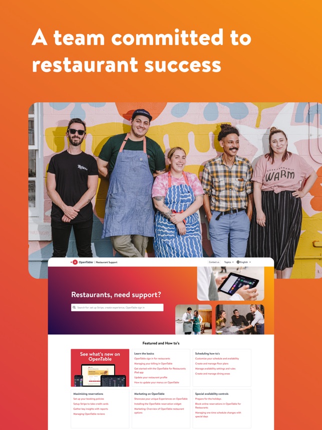 Create an Experience in OpenTable 