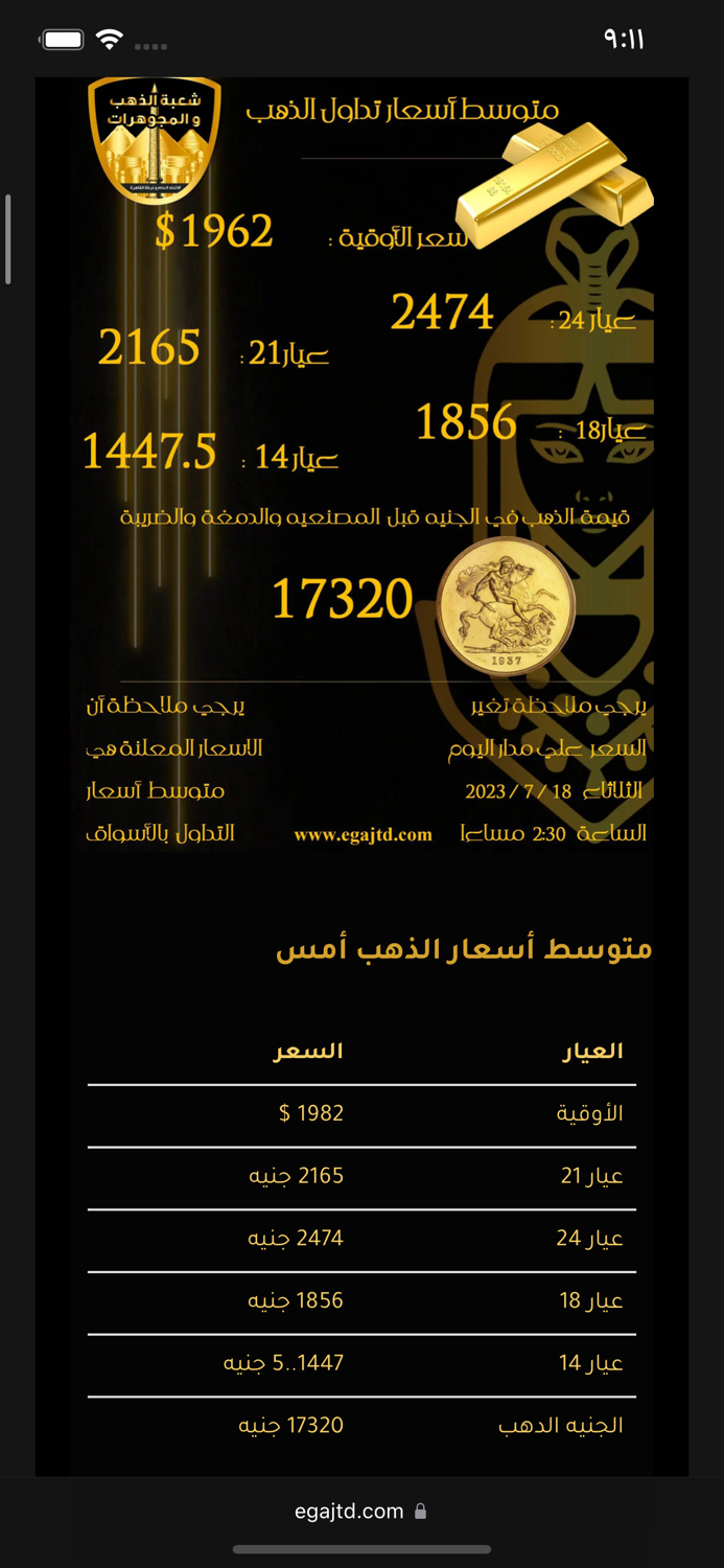 EGAJTD - شعبة الذهب